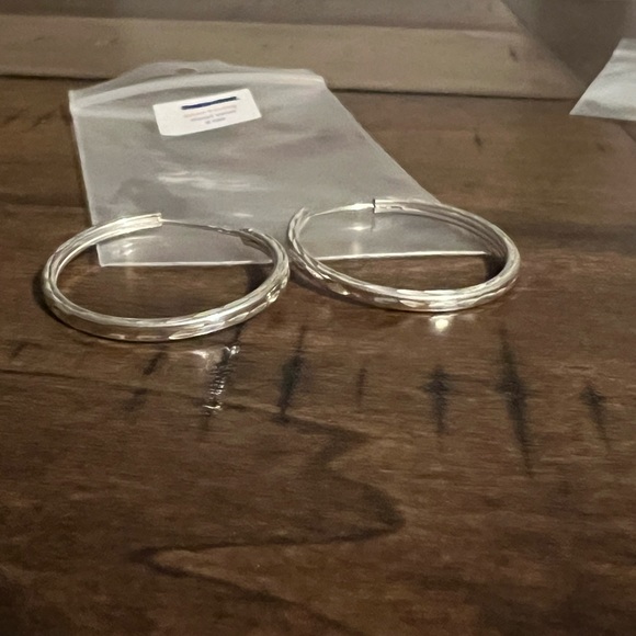 Sterling Silver Hoop Earrings - Picture 2 of 8